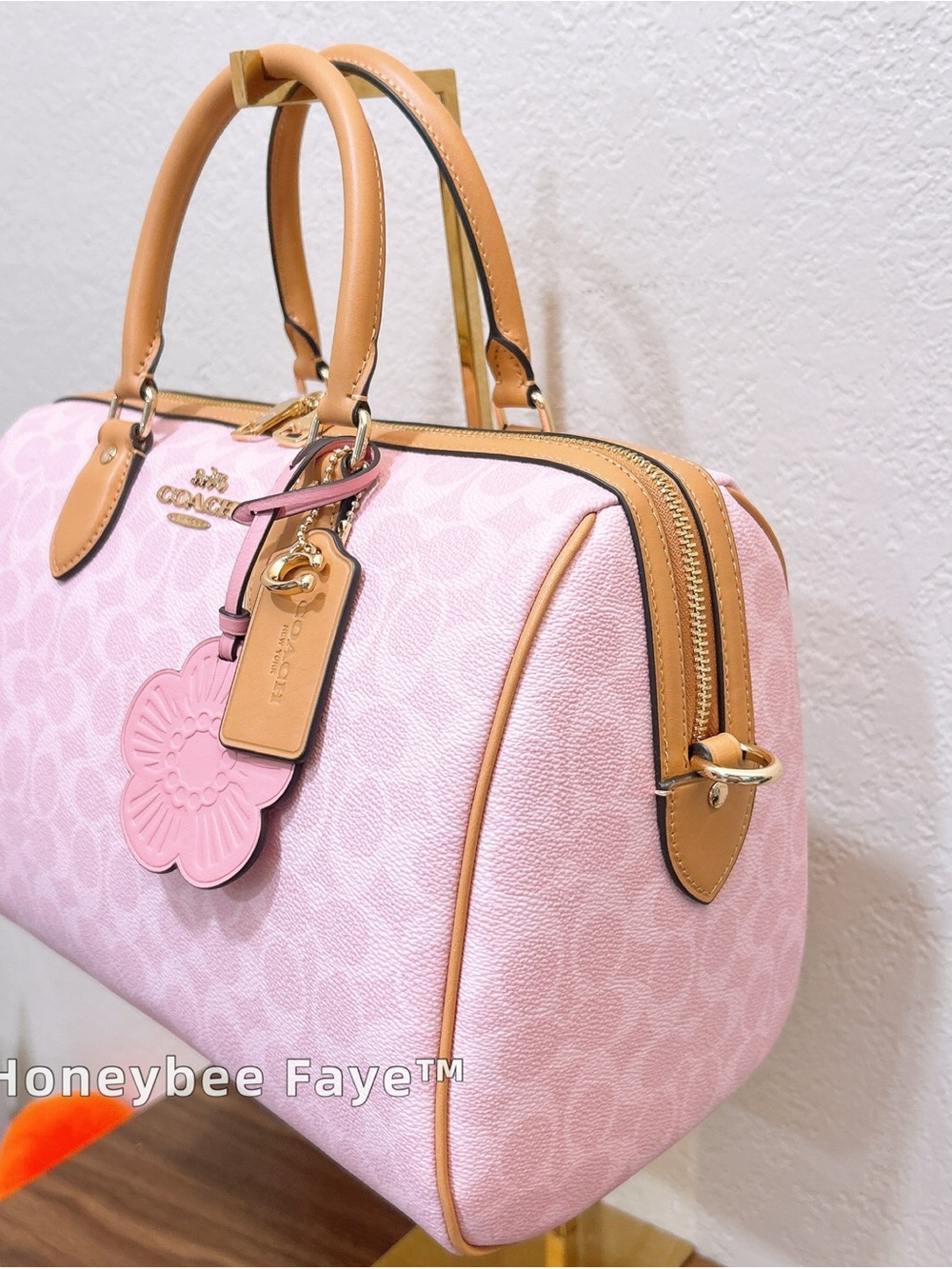 NWT Coach CEA19 Rowan Large Satchel Bag In Signature Canvas With Charms 🌸 🌸 - Picture 14 of 14